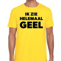 Ik zie helemaal geel - tekst t-shirt - geel - voor heren - verkleedkleding - kleuren