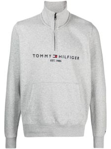 Tommy Hilfiger sweat zippé à logo brodé - Gris