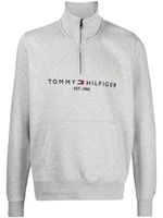 Tommy Hilfiger embroidered-logo half-zip sweatshirt - Gris