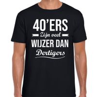 40ers zijn veel wijzer dan dertigers verjaardags t-shirt zwart voor heren