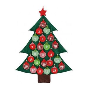 Kerstboom adventskalender vilt kerstversiering 95 cm   -