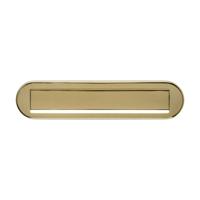 Intersteel Briefplaat ovaal 340x80mm met klep/regenrand - PVD messing kleur