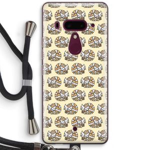 Slapende poes: HTC U12+ Transparant Hoesje met koord