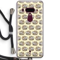 Slapende poes: HTC U12+ Transparant Hoesje met koord