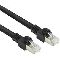 ACT Zwart 10 meter S/FTP CAT7 PUR flex patchkabel snagless met RJ45 connectoren (CAT6A compliant)