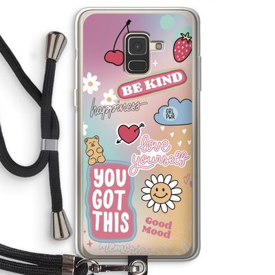 Positivity: Samsung Galaxy A8 (2018) Transparant Hoesje met koord