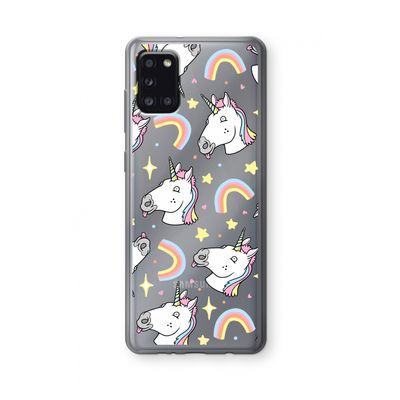 Rainbow Unicorn: Samsung Galaxy A31 Transparant Hoesje