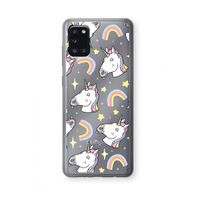 Rainbow Unicorn: Samsung Galaxy A31 Transparant Hoesje