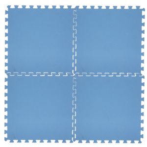 32x stuks Foam puzzelmat zwembadtegels/fitnesstegels blauw 50 x 50 cm