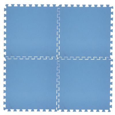 32x stuks Foam puzzelmat zwembadtegels/fitnesstegels blauw 50 x 50 cm