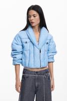 Gewatteerde cropped jas - BLUE - XL