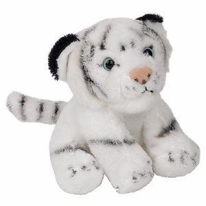 Pluche witte tijger knuffel zittend van 15cm   -