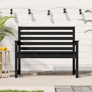 Tuinbank 109x48x91,5 cm massief grenenhout zwart