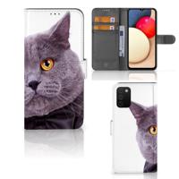 Samsung Galaxy A03s | Telefoonhoesje | Met pasjeshouder | Kat