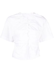 JNBY blouse froncée à manches courtes - Blanc