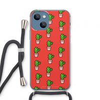 Mini cactus: iPhone 13 mini Transparant Hoesje met koord