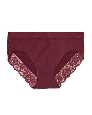 HEMA Dameshipster Naadloos Micro Met Kant Bordeauxrood (bordeauxrood)