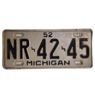 Origineel Michigan Kentekenplaat - 1952 Origineel Michigan Kentekenplaat - 1952