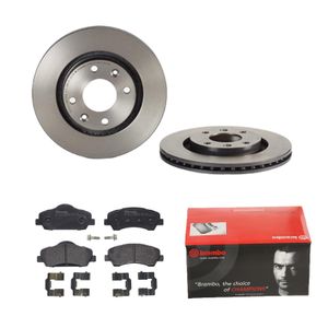 Remmenset, remschijf BREMBO, Remschijftype: Binnen geventileerd, Inbouwplaats: Vooras, u.a. für Citroën, Peugeot