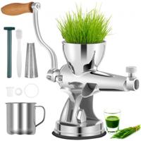 VEVOR Handmatige Tarwegraspers, 8,6 cm Invoerpoort Tarwegras Juicer, 27 cm RVS Hand Tarwegras Grinder, Groentegraspers met Zuignapvoet Tafelklem, Handmatige Sapcentrifuge voor Gember Selderij Appel