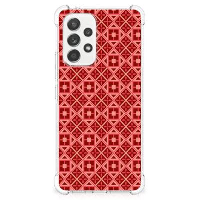 Samsung Galaxy A53 5G Doorzichtige Silicone Hoesje Batik Rood Samsung Galaxy A53 5G Doorzichtige Silicone Hoesje Batik Rood