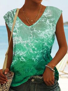 Wonderful ocean gradient loose top T-shirt