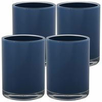 Drinkbeker/limonadebeker - 4x - kunststof - donkerblauw - 440 ml - luxe design