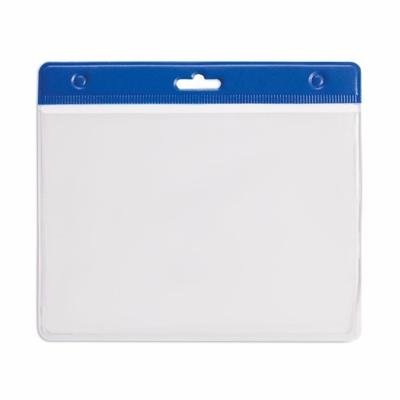Multipack van 10x stuks Badgehouders - blauw - 11,5 x 9,5 cm - voor aan een lanyard of keycord