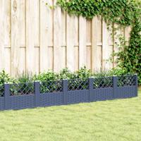 VidaXL Plantenbak met pinnen 363,5x43,5x43,5 cm polypropeen grijs