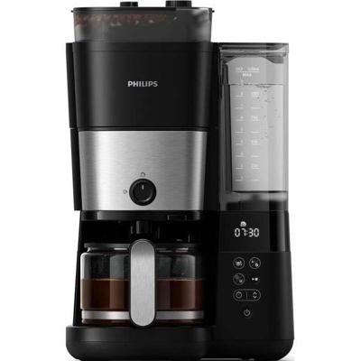 Filterkoffiezetapparaat met geïntegreerde molen - PHILIPS - HD7888/01 - Maximaal 10 kopjes - 1,25 L - Zwart/Zilver