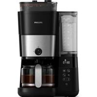 Filterkoffiezetapparaat met geïntegreerde molen - PHILIPS - HD7888/01 - Maximaal 10 kopjes - 1,25 L - Zwart/Zilver