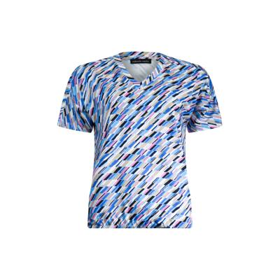 Blouson elastic v-hals korte aangeknipte mouwen
