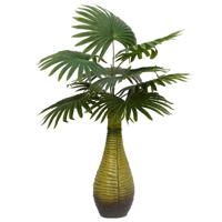 Kunstpalmplant 9 bladeren 65 cm groen
