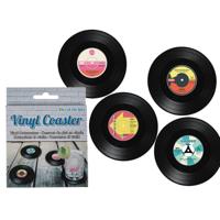 LP Onderzetters vinyl Ø11cm set van 4 - thumbnail