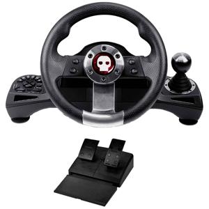 Konix Pro Steering Wheel Stuurwiel PlayStation 4, Xbox One, Xbox Series S, Xbox Series X, Nintendo Switch Zwart Incl. versnellingspook, Incl. pedaal