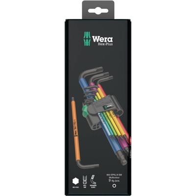 Wera 950 SPKL/9 SM N Inbus Haakse schroevendraaierset 1.5 mm, 2 mm, 2.5 mm, 3 mm, 4 mm, 5 mm, 6 mm, 8 mm, 10 mm 9-delig