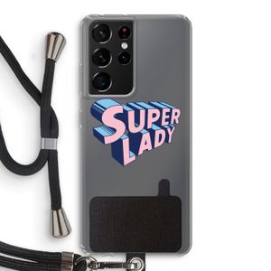 Superlady: Samsung Galaxy S21 Ultra Transparant Hoesje met koord