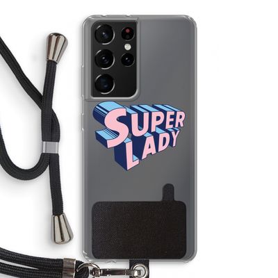 Superlady: Samsung Galaxy S21 Ultra Transparant Hoesje met koord