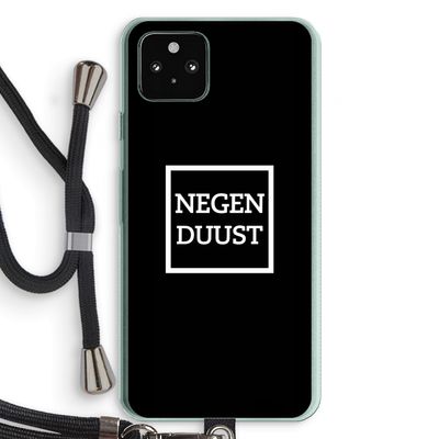 Negenduust black: Pixel 5a 5G Transparant Hoesje met koord