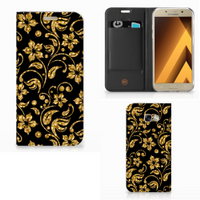 Samsung Galaxy A5 2017 Smart Cover Gouden Bloemen - thumbnail