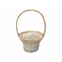 Mand voor rozenblaadjes - bruin - D35 x H56 cm - rotan - gevlochten riet - Bruidsmeisje Mand voor rozenblaadjes - bruin - D35 x H56 cm - rotan - gevlochten riet - Bruidsmeisje