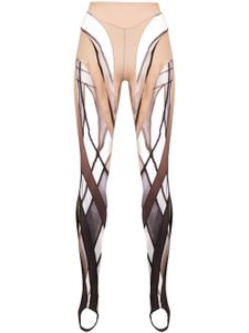 Mugler legging à empiècements transparents - Tons neutres