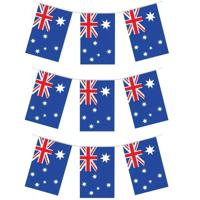 Vlaggenlijn Australie - 3x - landen decoratie - 4 meter - Australische vlaggetjes