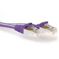ACT Paarse 10,00 meter SFTP CAT6A patchkabel snagless met RJ45 connectoren - thumbnail