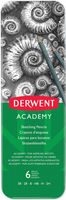 Derwent grafietpotlood Academy, blik van 6 stuks: 3B-2B-B-HB-H-2H - thumbnail