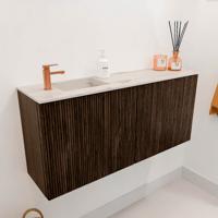 Toiletmeubel Mondiaz Joya Dlux | 90 cm | Meubelkleur Walnut | Faye wastafel Nata Wasbak Links | 1 kraangat
