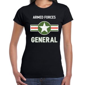 Militair / generaal carnaval verkleed shirt zwart voor dames 2XL  -