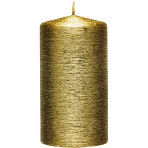 1x Gouden cilinderkaars/stompkaars 7 x 13 cm 25 branduren