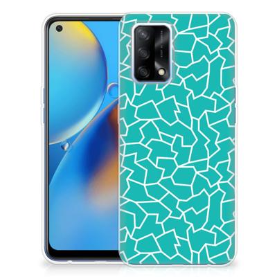 OPPO A74 4G | Hoesje maken | Cracks Blue