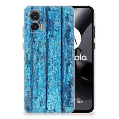 Motorola Edge 30 Neo | Bumper Hoesje | Wood Blue